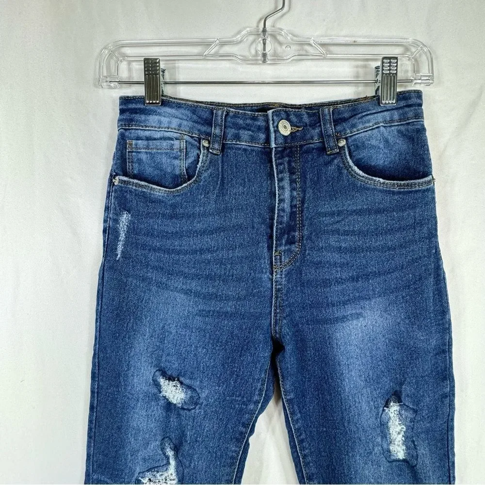 Hudson Girls Jeans Distressed‎ High Rise Flare Stretch Denim sz 14